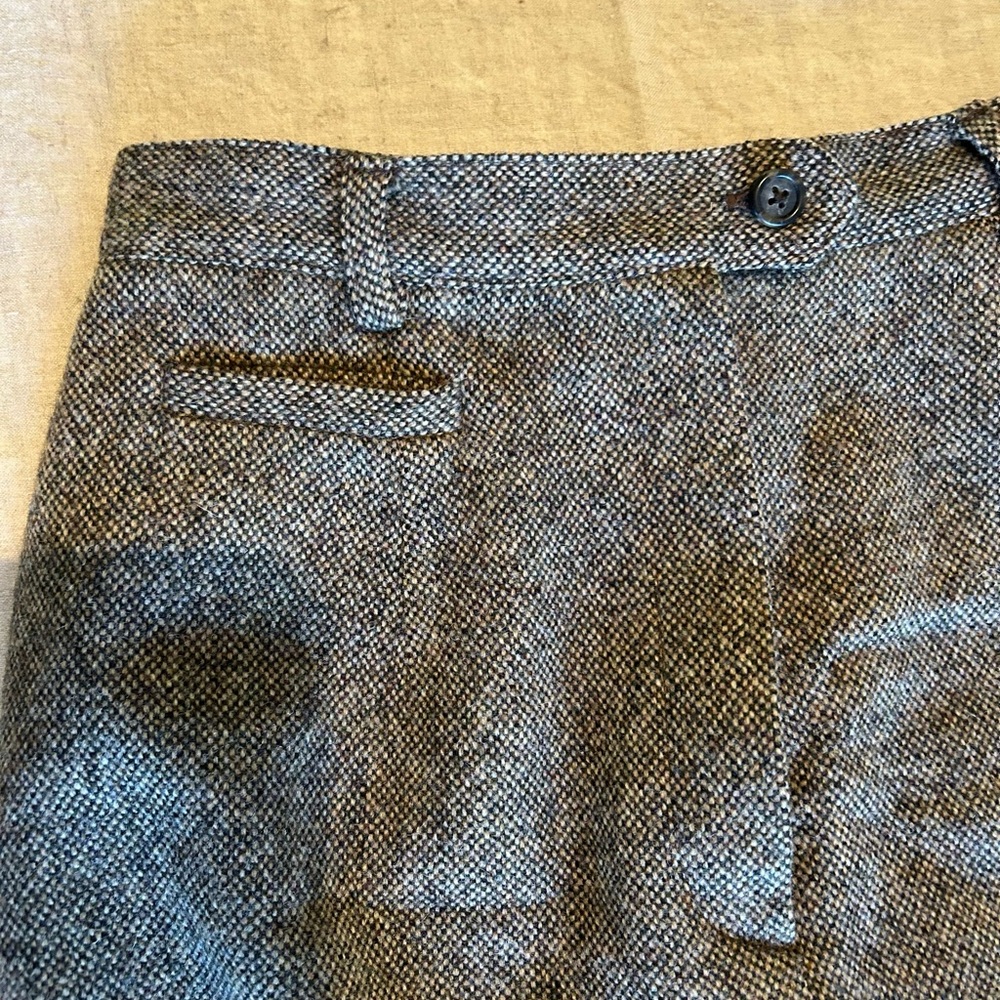 Vintage Ralph Lauren Brown Tweed 100% Lamb’s Wool Pencil Skirt - Picture 2 of 9